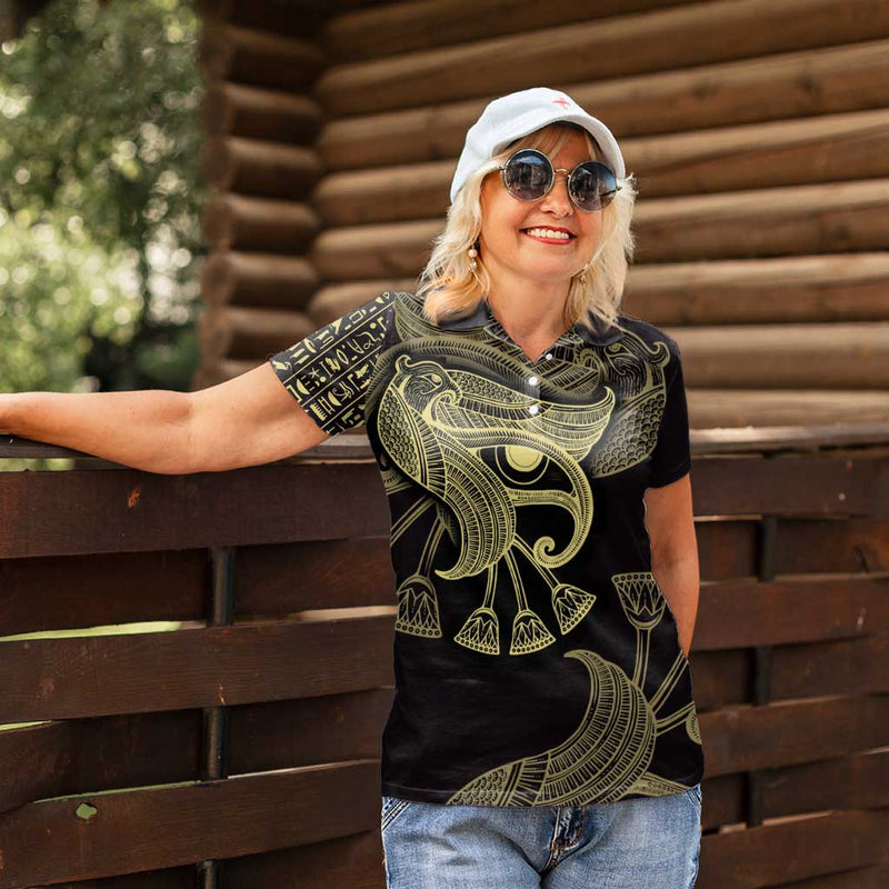 African Horus Eyes Egyptian God Women Polo Shirt