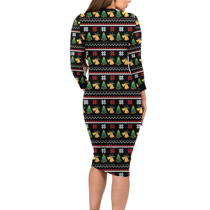 All I Want For Christmas Is My Two Front Teeth Long Sleeve Bodycon Dress