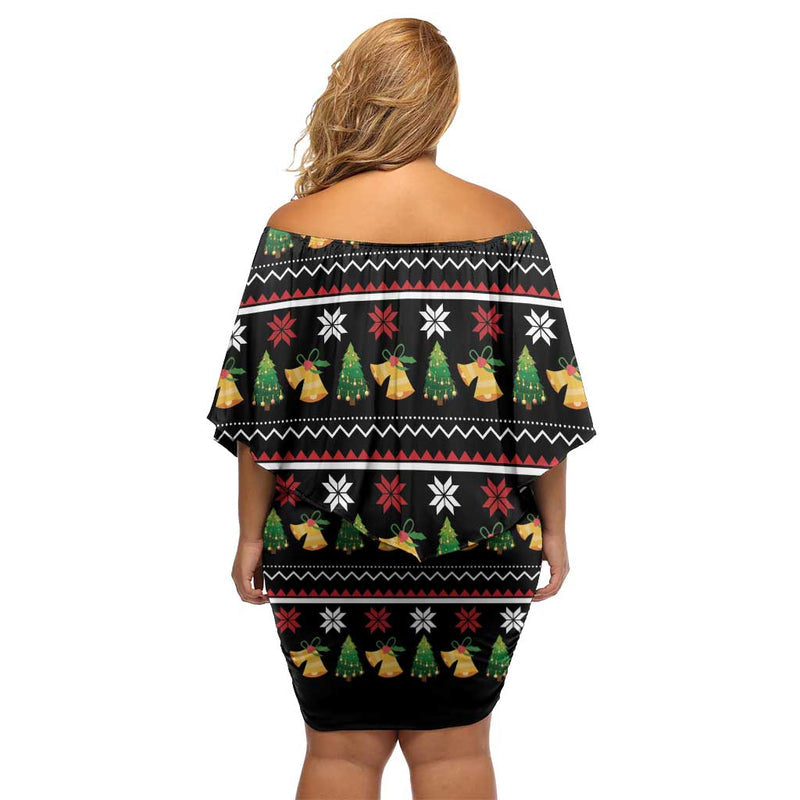 All I Want For Christmas Is My Two Front Teeth Off Shoulder Short Dress