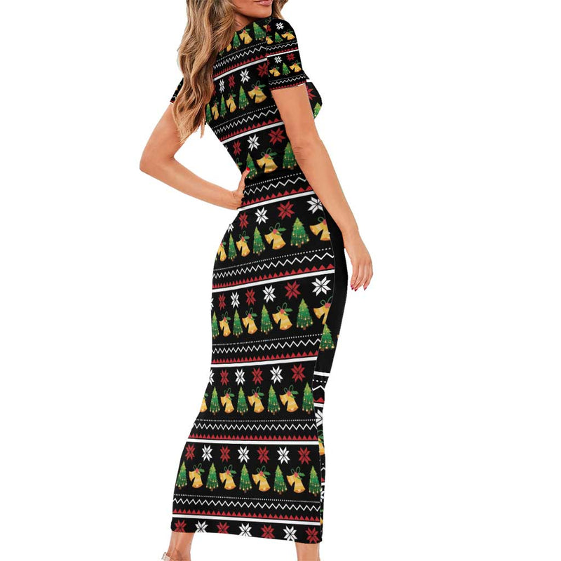 All I Want For Christmas Is My Two Front Teeth Short Sleeve Bodycon Dress