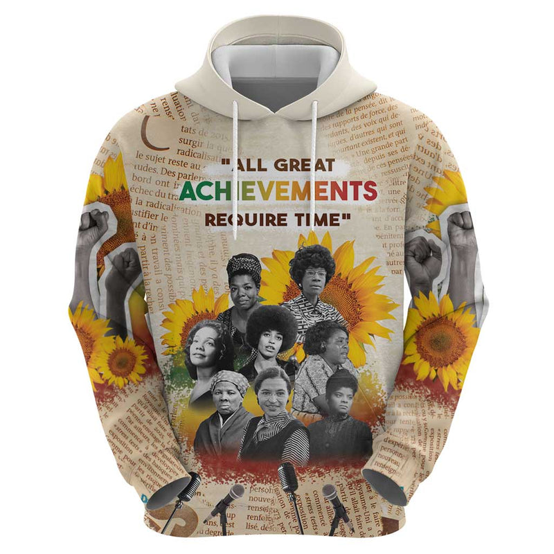 African Civil Rights Female Leaders Sunflower Hoodie