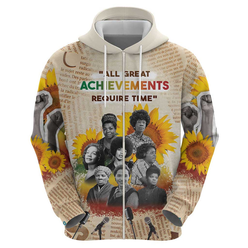 African Civil Rights Female Leaders Sunflower Hoodie