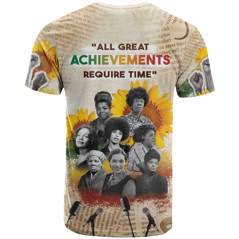 African Civil Rights Female Leaders Sunflower T Shirt
