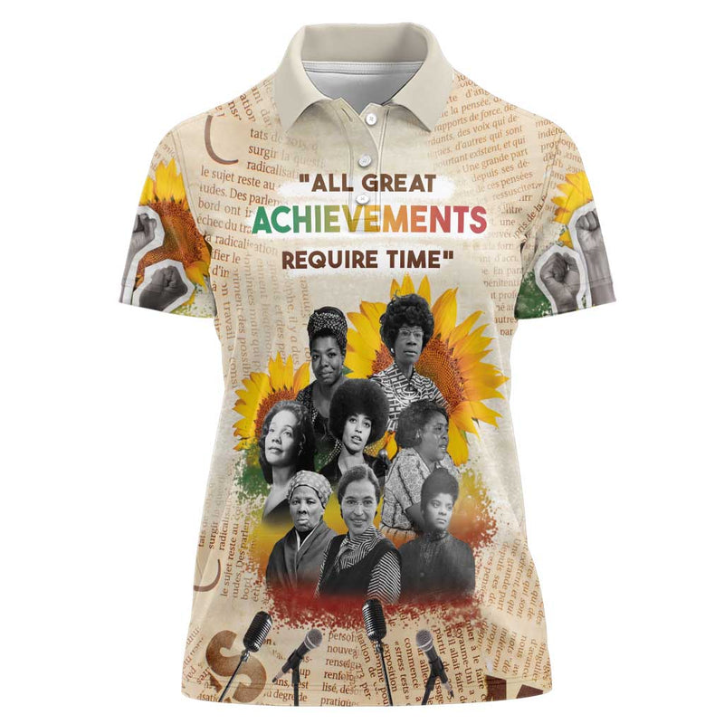African Civil Rights Female Leaders Sunflower Women Polo Shirt