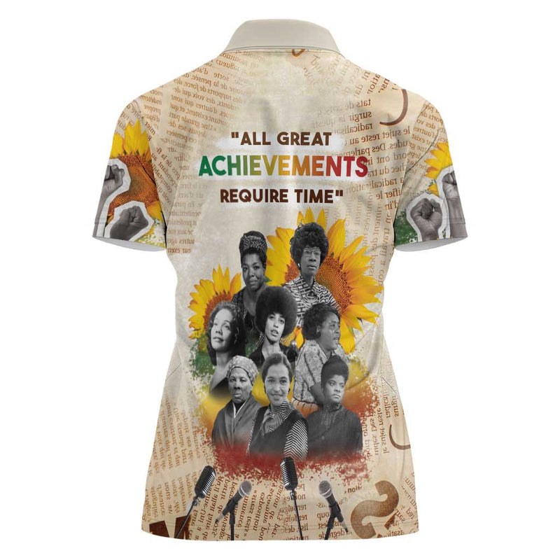 African Civil Rights Female Leaders Sunflower Women Polo Shirt