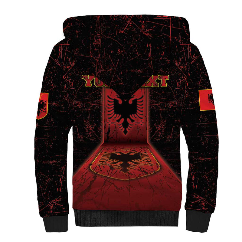 Albania Sherpa Hoodie Black Double Headed Eagle