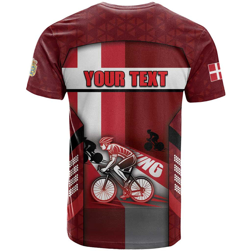 Denmark Cycling Sporty Style Red T Shirt