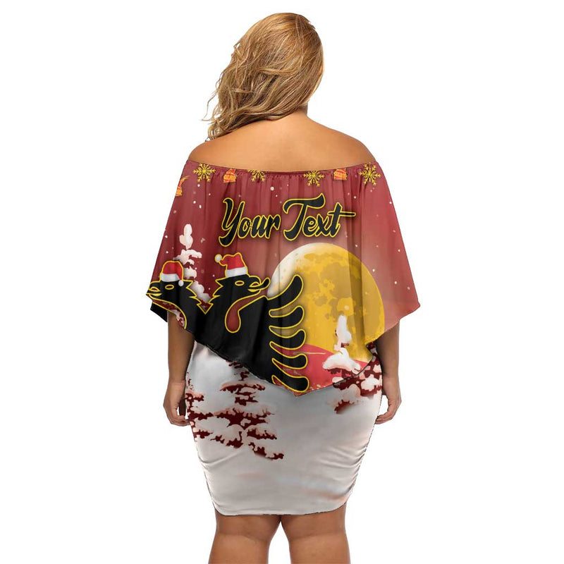 Albania Christmas Gezuar Krishtlindjet Off Shoulder Short Dress