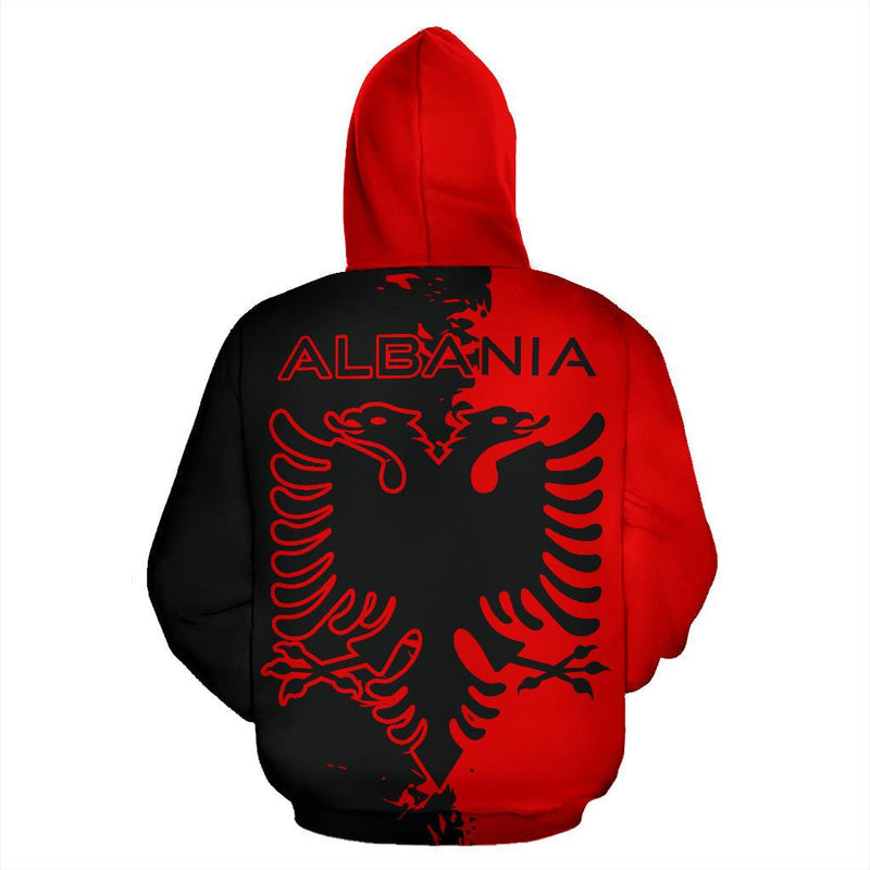 Albania Flag Zip Up Mystic Hoodie