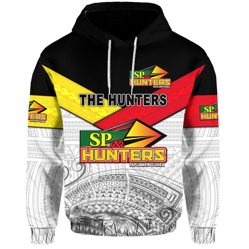 Custom Papua New Guinea SP Hunters Rugby Original Style White, Custom Text and Number Hoodie