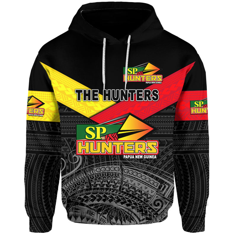 Custom Papua New Guinea SP Hunters Rugby Original Style Black, Custom Text and Number Hoodie