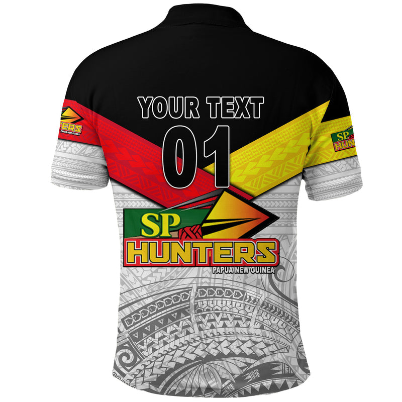 Custom Papua New Guinea SP Hunters Rugby Original Style White, Custom Text and Number Polo Shirt