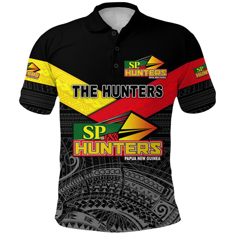 Custom Papua New Guinea SP Hunters Rugby Original Style Black, Custom Text and Number Polo Shirt