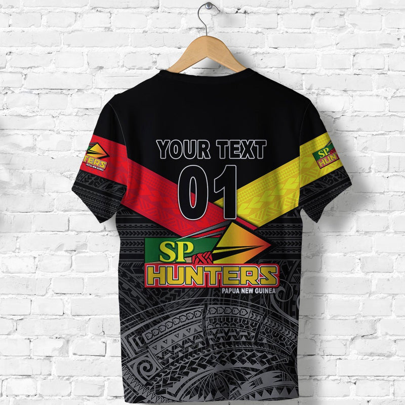 Custom Papua New Guinea SP Hunters Rugby Original Style Black, Custom Text And Number T Shirt