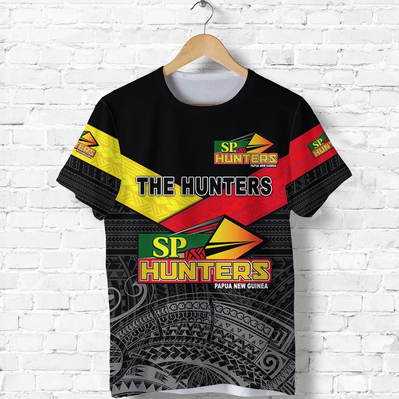 Custom Papua New Guinea SP Hunters Rugby Original Style Black, Custom Text And Number T Shirt