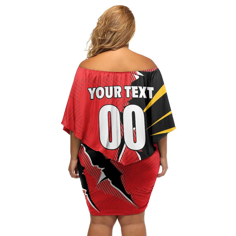 Custom Cricket Guyana Jaguars Go Champion Off Shoulder Short Dress