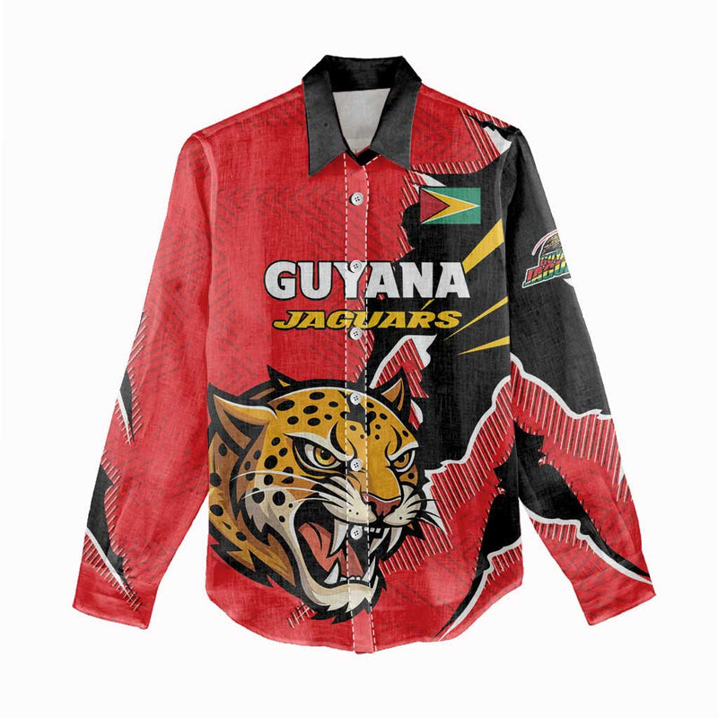 Custom Cricket Guyana Jaguars Go Champion Women Casual Shirt