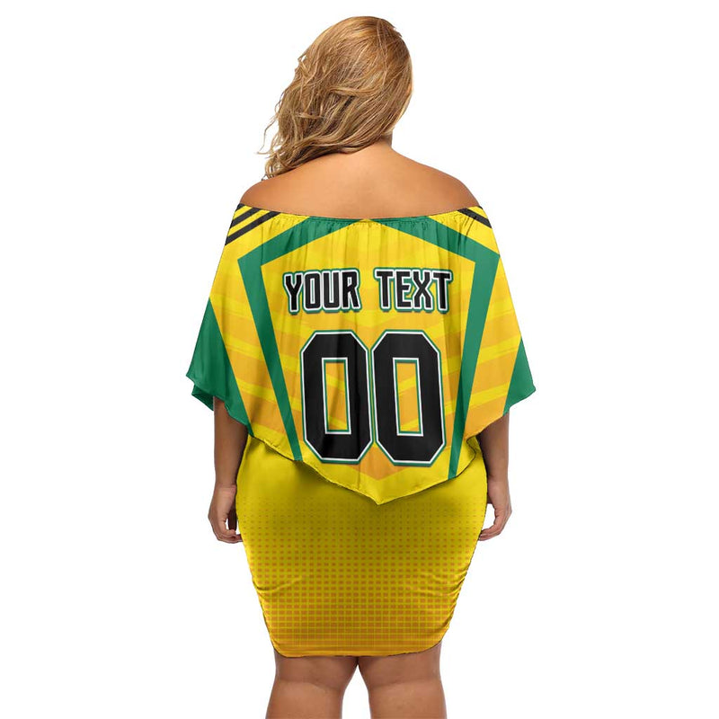 Custom Cricket Jamaica Scorpions We Made Legends Off Shoulder Short Dress