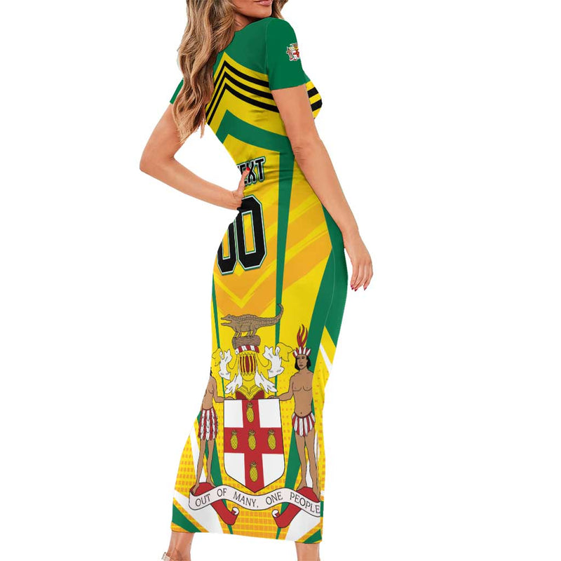 Custom Cricket Jamaica Scorpions We Made Legends Short Sleeve Bodycon Dress