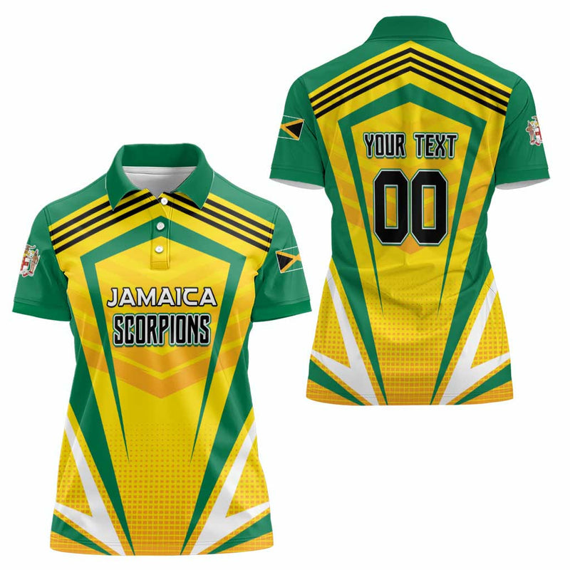 Custom Cricket Jamaica Scorpions We Made Legends Women Polo Shirt