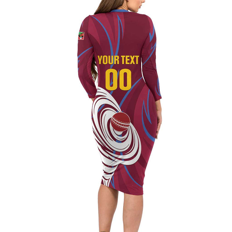Custom Cricket Leeward Hurricanes Come On Hurricanes Boys Long Sleeve Bodycon Dress