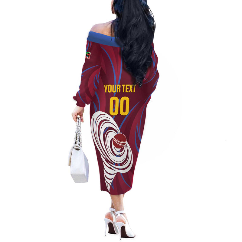 Custom Cricket Leeward Hurricanes Come On Hurricanes Boys Off The Shoulder Long Sleeve Dress