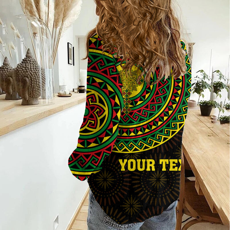 Ethiopia National Day Lion Of Judah African Pattern Women Casual Shirt