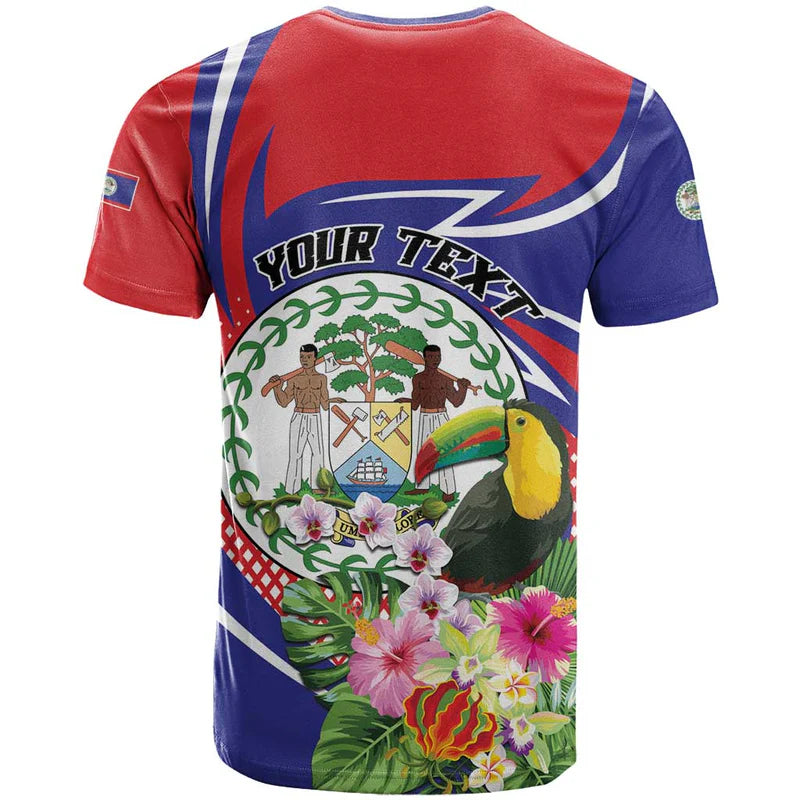 Custom Belize Toucan Sub umbra floreo T Shirt