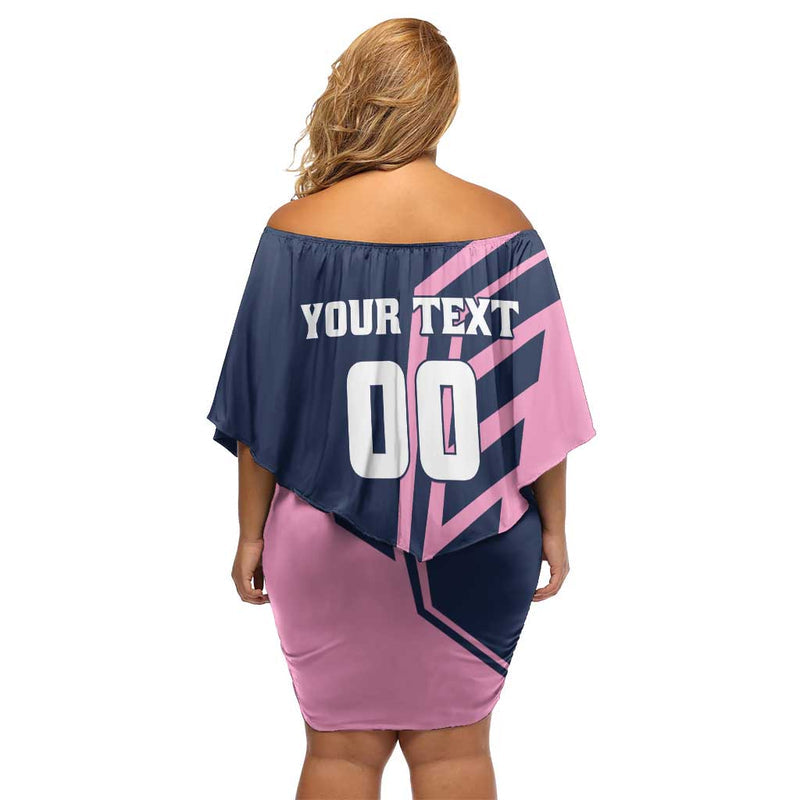 Custom Bermuda Football Come On Gombey Warriors Off Shoulder Short Dress
