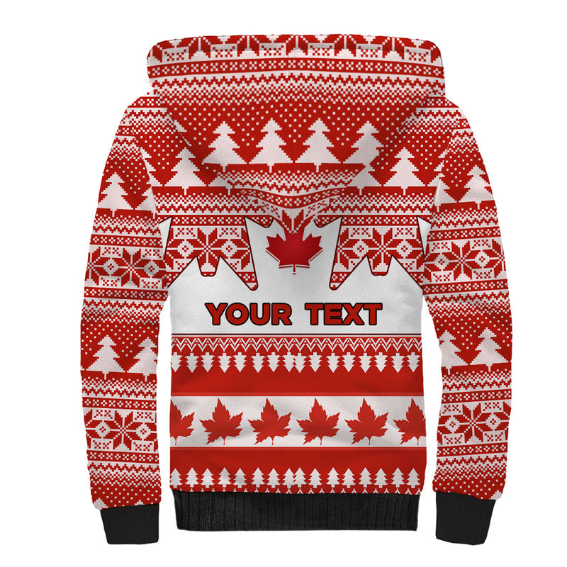 Custom Canada Christmas Maple Leaf Unique Style Sherpa Hoodie