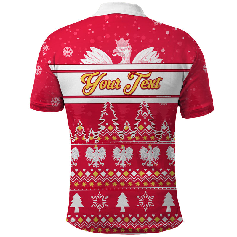 Custom Poland Christmas Wesolych Swiat Polish Eagle Polo Shirt