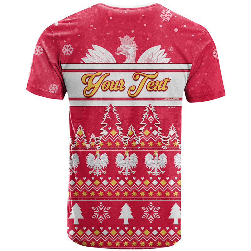 Custom Poland Christmas Wesolych Swiat Polish Eagle T Shirt