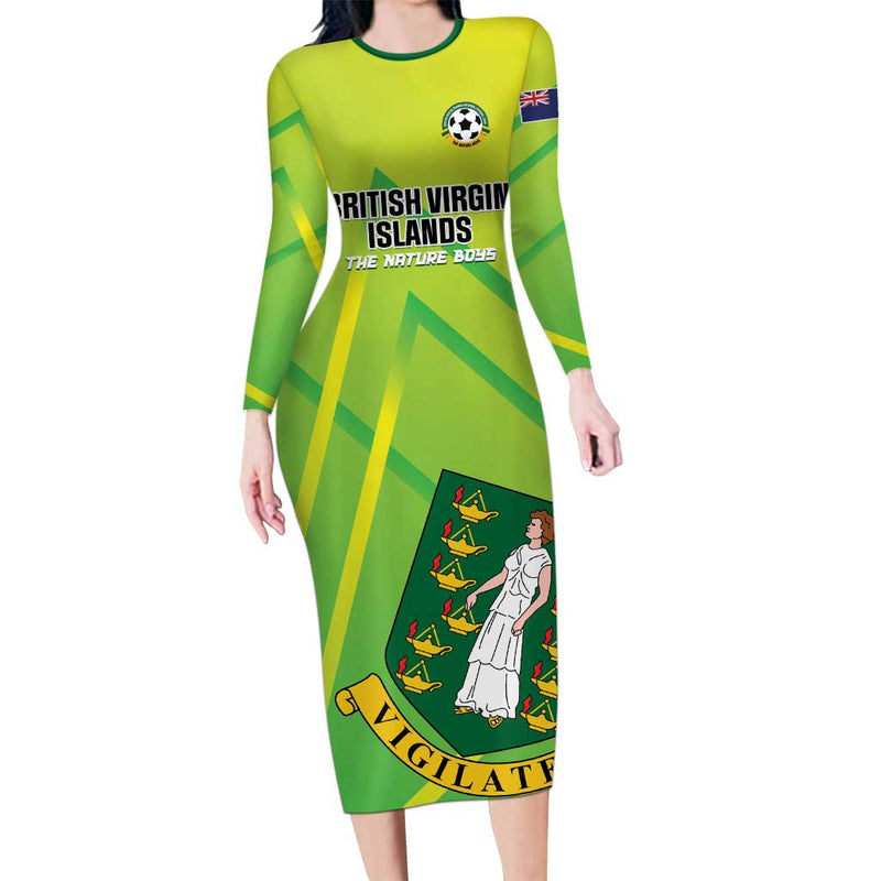 Custom British Virgin Islands Football Come On The Nature Boys Long Sleeve Bodycon Dress