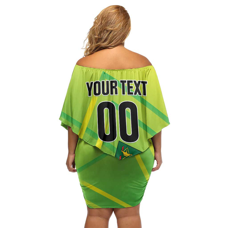 Custom British Virgin Islands Football Come On The Nature Boys Off Shoulder Short Dress