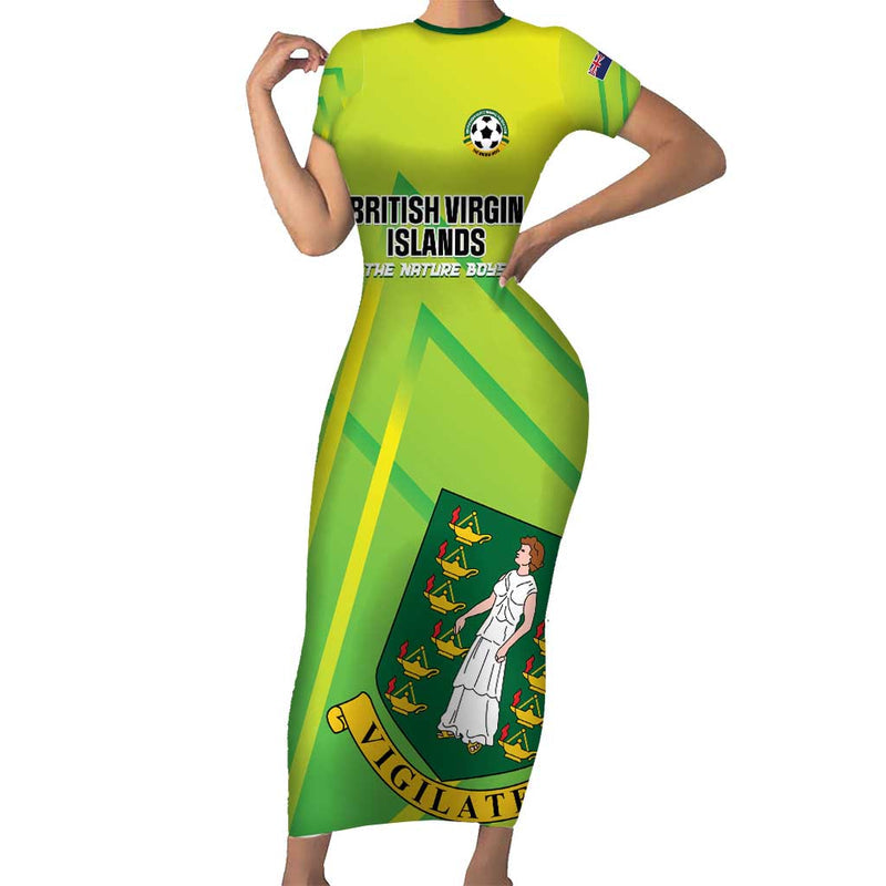 Custom British Virgin Islands Football Come On The Nature Boys Short Sleeve Bodycon Dress
