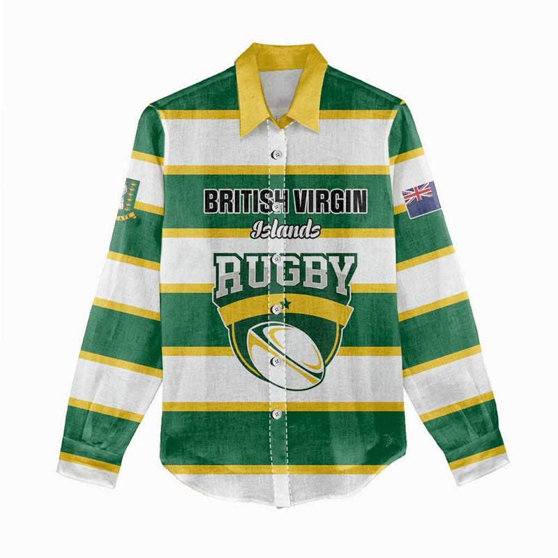 Custom British Virgin Islands Rugby Team BVI Go Champions Women Casual Shirt