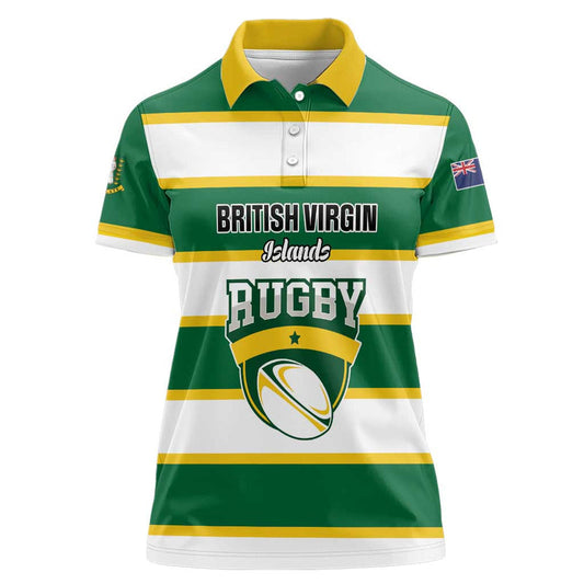 Custom British Virgin Islands Rugby Team BVI Go Champions Women Polo Shirt