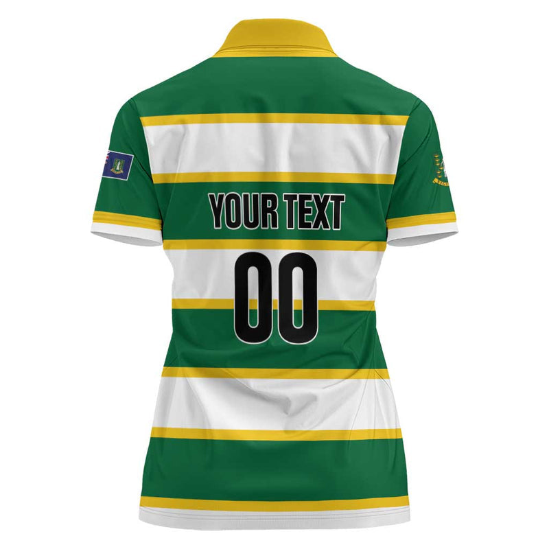 Custom British Virgin Islands Rugby Team BVI Go Champions Women Polo Shirt