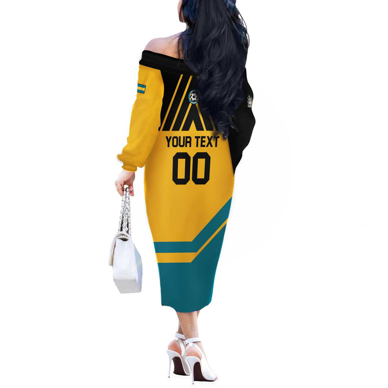 Custom Football The Bahamas Go Bahamian Slayers Off The Shoulder Long Sleeve Dress