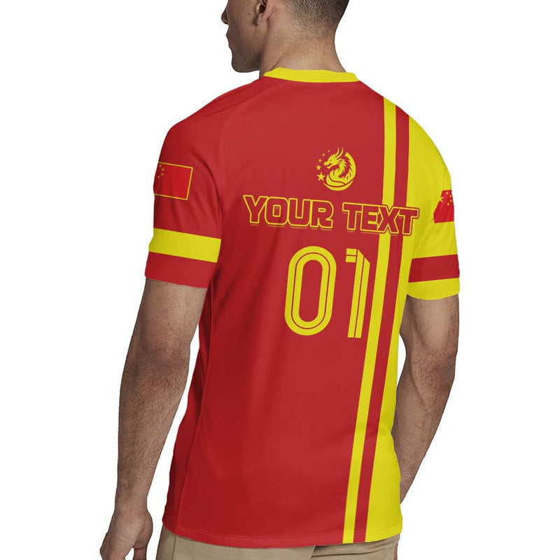 Custom China Chinese Dragon With Eiffel Tower Rugby Jersey