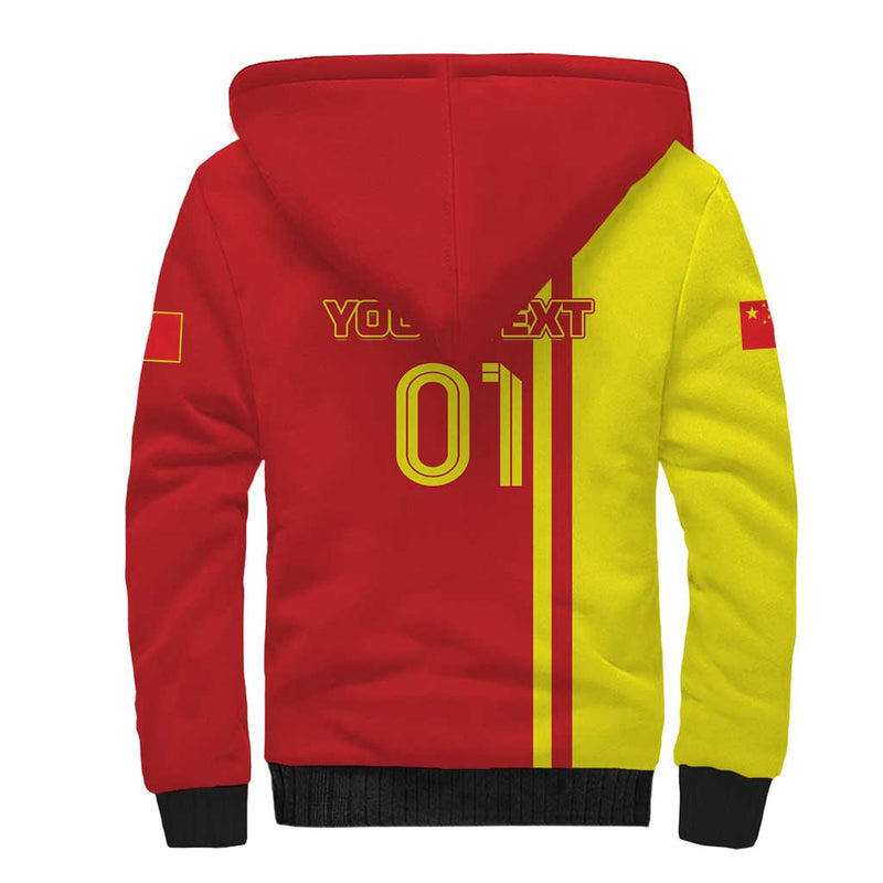 Custom China Chinese Dragon With Eiffel Tower Sherpa Hoodie