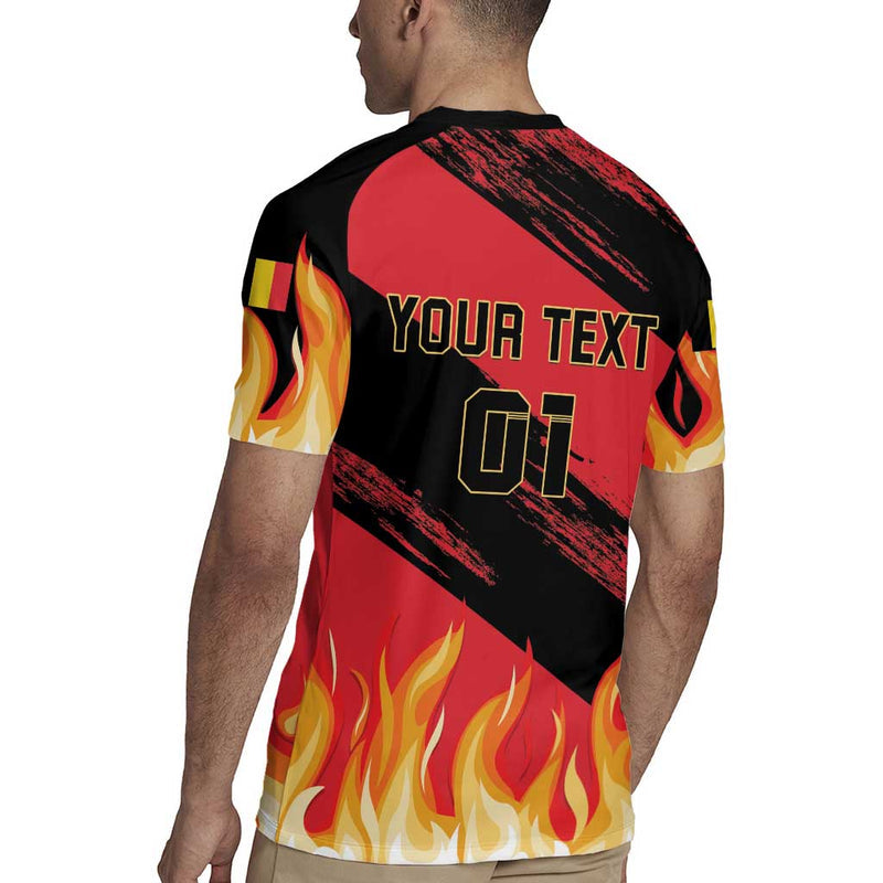 Custom Belgium 2024 Football Go De Rode Duivels Rugby Jersey