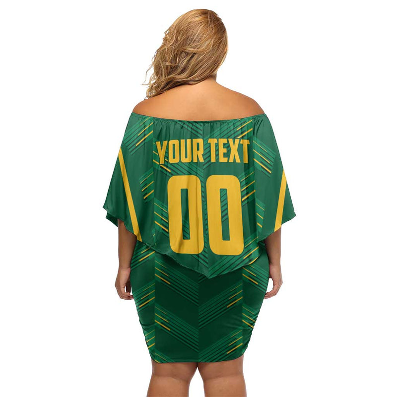 Custom South Africa Cricket Sa Protea Woza Nawe Off Shoulder Short Dress