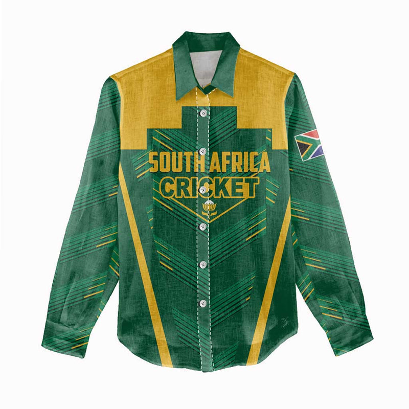 Custom South Africa Cricket SA Protea Woza Nawe Women Casual Shirt