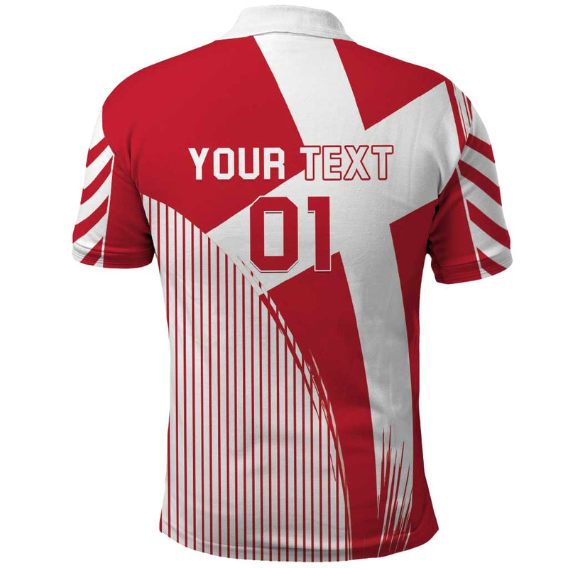Custom Danmark 2024 Football We are Red We are White We are Danish Dynamite Polo Shirt