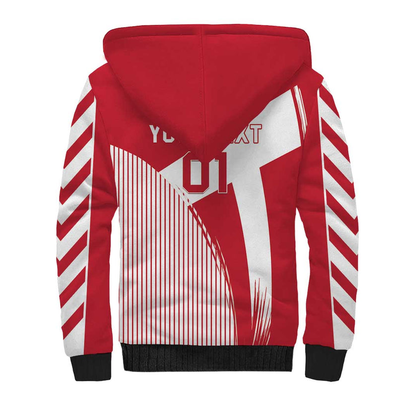 Custom Danmark 2024 Football We are Red We are White We are Danish Dynamite Sherpa Hoodie