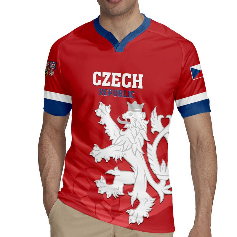 Custom Czech Republic 2024 Football Jeden Tym Jeden Cil Czechia Rugby Jersey