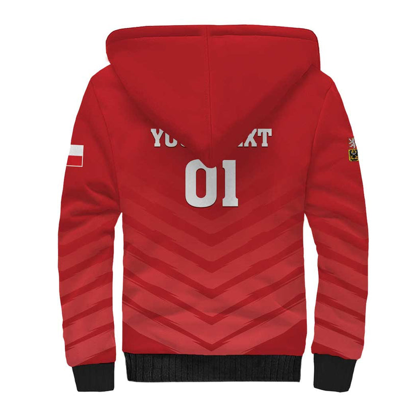 Custom Czech Republic 2024 Football Jeden Tym Jeden Cil Czechia Sherpa Hoodie