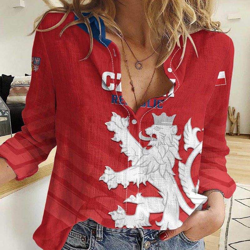 Custom Czech Republic 2024 Football Jeden Tym Jeden Cil Czechia Women Casual Shirt