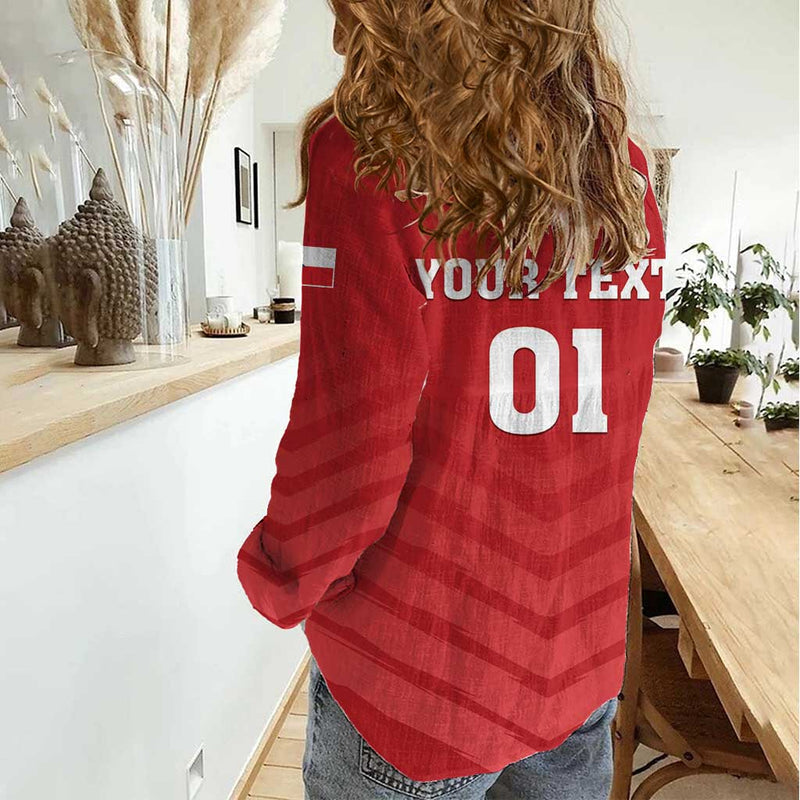 Custom Czech Republic 2024 Football Jeden Tym Jeden Cil Czechia Women Casual Shirt
